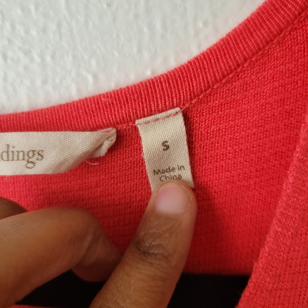 Soft Surroundings Spring Pink 3/4 Sleeve Sweater Midi Dress. Size S. - Picture 6 of 6